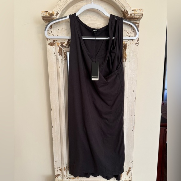 NWT Monrow Black Double Layer Racer Tank Dress Size XS - Picture 2 of 6